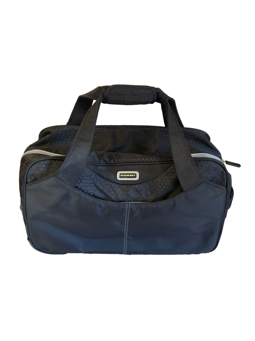 Black Nylon Rolling Duffle Bag